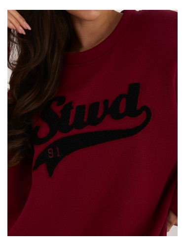 Бордо суичър RUE PARIS без качулка