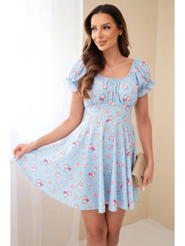 Синя рокля с шарки Kesi