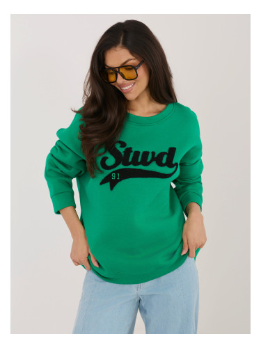 Тъмнозелен суитшърт с надпис