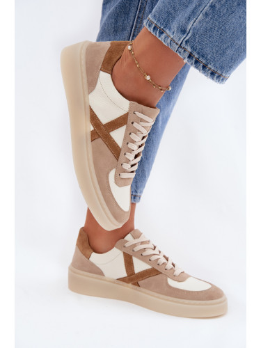 Дамски маратонки от кожа и велур Zazoo