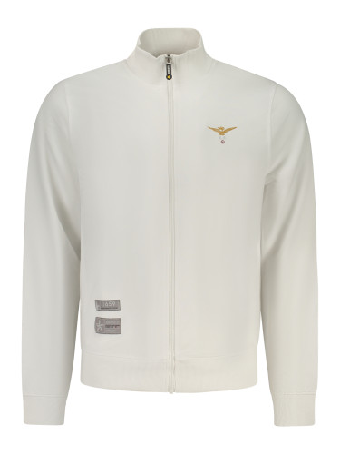 Мъжки суитшърт с цип, бял