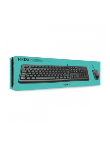 Клавиатура и оптична мишка Logitech MK120 Черен Испанска Qwerty