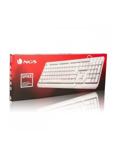 Клавиатура NGS Spike Бял Черен Испанска Qwerty