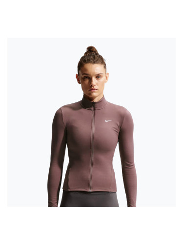 Дамски суитшърт за тренировка Nike One Fitted Dri-Fit Full-Zip burgundy tattoo/white