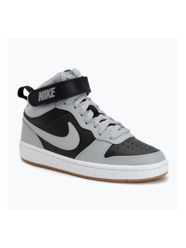 Детски обувки Nike Court Borough Mid 2 black/white/gum med brown/light smoke grey