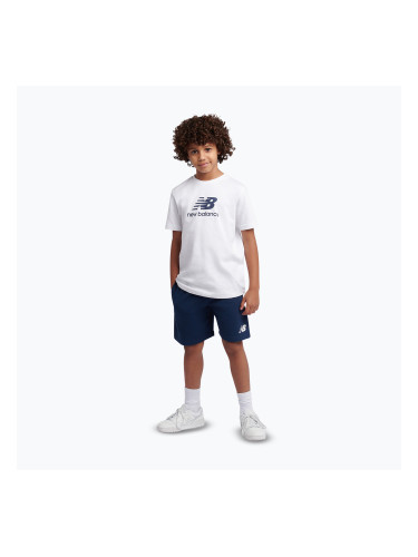 Детски комплект New Balance Stacked Logo Tee & FT Short nb bright white