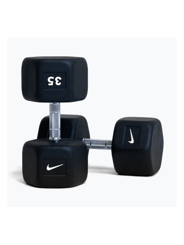 Гумиран дъмбел Nike Strength Hex Dumbbell 35 kg black/white