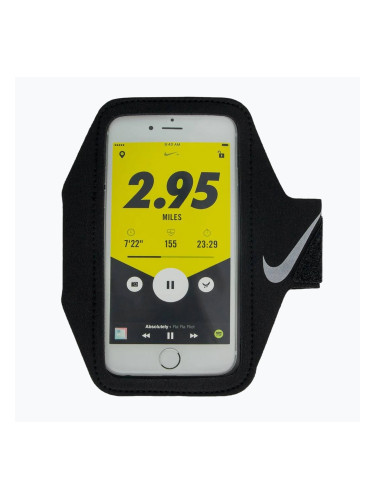 Nike Lean Arm Band лента за телефон за бягане черна/черна/сребърна