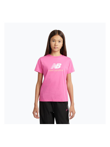 Детска тениска New Balance Jersey Stacked Logo Tee pink satin