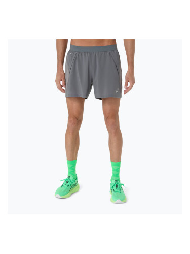 Мъжки шорти за бягане ASICS Road 5IN clay grey/steel grey/illuminate green