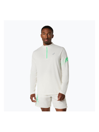 Мъжка блуза с дълъг ръкав за бягане Asics Icon LS 1/2 Zip cream/vital green