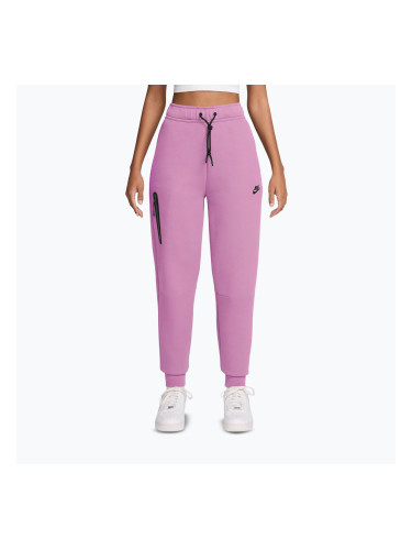 Дамски панталони Nike Sportswear Tech Fleece Mid-Rise light magenta/black