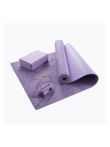 Комплект за йога Myga Chakra Yoga Set mat + block + purple strap