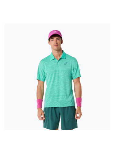 Мъжка фланелка за тенис ASICS Match Jacquard polo aurora green