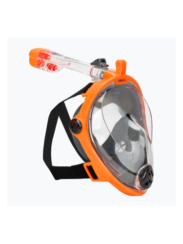 AQUA-SPEED Spectra 2.0 пълнолицева маска за гмуркане с шнорхел черна/оранжева