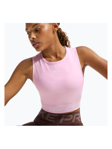 Дамски тренировъчен топ Nike Pro Dri-Fit pink foam/white