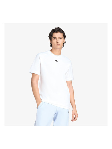 Тениска adidas Chest Stripes Engineered Collar T-Shirt White XXL