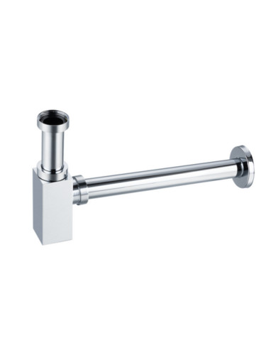 Квадратен месингов сифон за умивалник Balneo хром