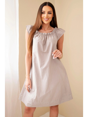 Дамска памучна рокля Кеси с плисирано деколте