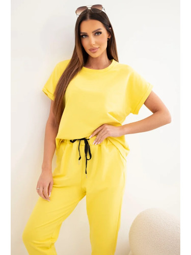 Памучен топ и панталон Kesi Włoski, жълт