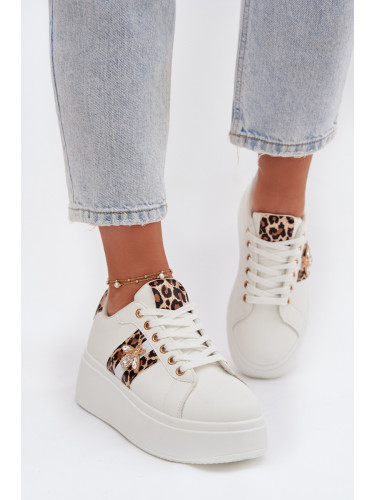 Дамски маратонки на платформа с декорация