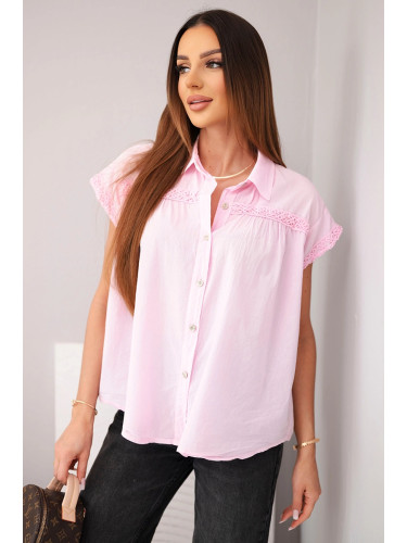 Дамска блуза тип риза с дантела