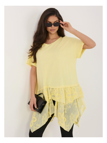 Ярко жълта дълга блуза