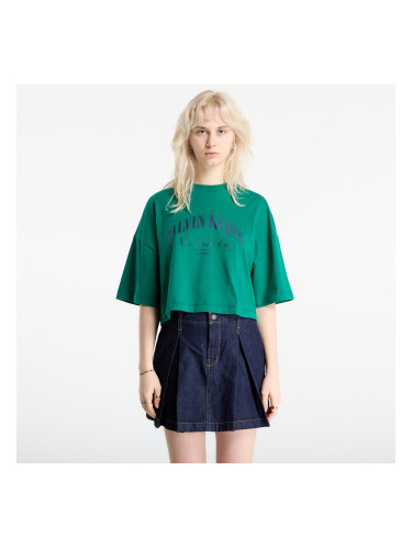 Тениска Calvin Klein Jeans Ss Cropped Boxy Heri Tee Green L