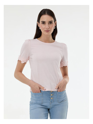 Розова дамска тениска с къс ръкав ORSAY