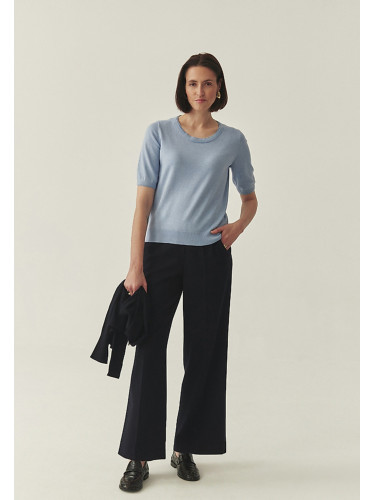 Синя плетена блуза с вискоза Avo Tatuum