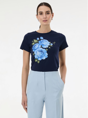 Тъмносиня тениска ORSAY с щампа