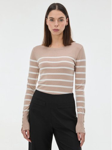 Бежов дамски раиран пуловер ORSAY