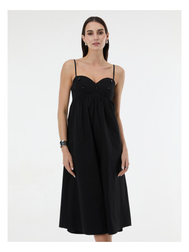 Черна миди рокля с апликация ORSAY