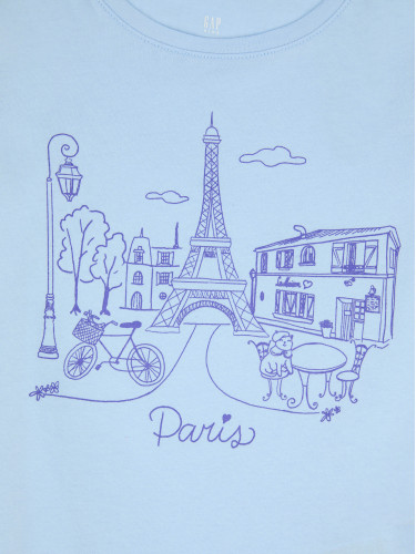 Тениска с щампа GAP за момичета