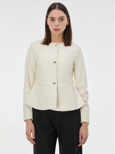 Кремаво дамско кожено яке ORSAY