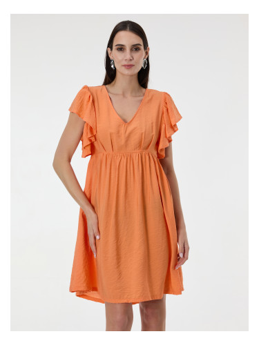 Оранжева дамска рокля до коляното ORSAY