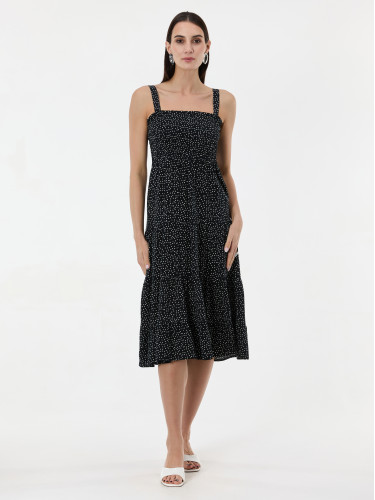 Черна миди рокля на точки ORSAY