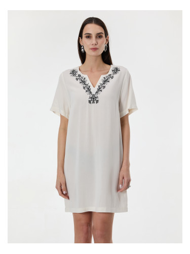 Кремава дамска рокля до коляното ORSAY