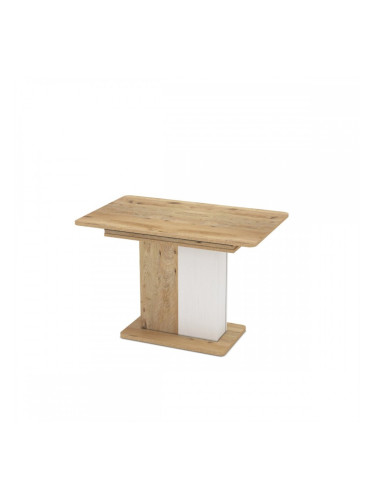 Трапезна маса Ekre, Разтегателна, Дъб артисан/Бяло