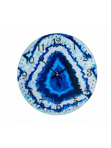 Стенен часовник Мрамор Син Кристал 30 x 4 x 30 cm 