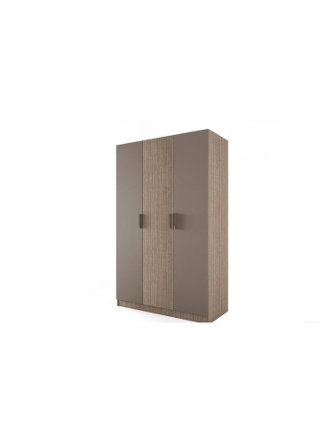 ﻿﻿Трикрилен гардероб Mod 1002, Мока/Лате