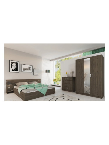 Спален комплект Модел 7000 за матрак 160/200, Орех адмирал