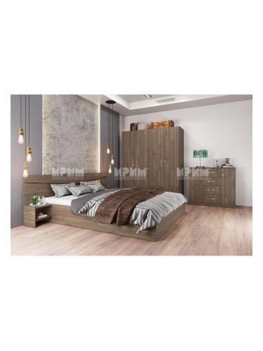 Спален комплект модел 7062 за матрак 160/200, Орех адмирал