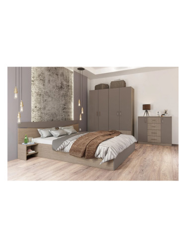 Спален комплект модел 7062 за матрак 160/200, Мока/Лате