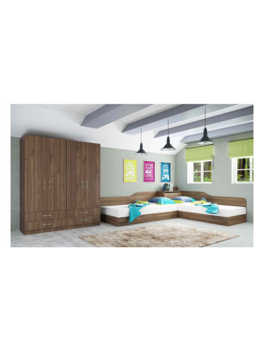 Детски спален комплект модел 7064 за матраци 82/190, Орех адмирал