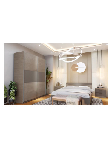 Спален комплект модел 7070 за матрак 160/200, Мока/Лате