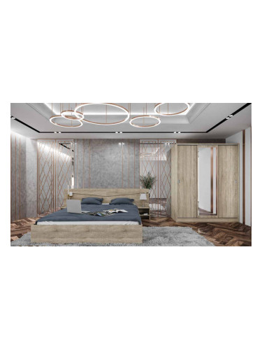 Спален комплект модел 7074 за матрак 160/200, Сонома тъмна