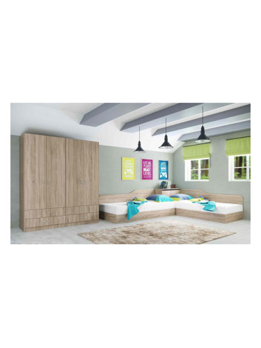 Детски спален комплект модел 7082 за матраци 90/200, Сонома тъмна