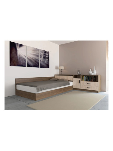 Спален комплект модел 7087 за матрак 120/190, Орех адмирал/Кестен вирджиния