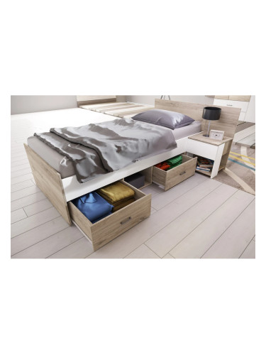 Легло Mod 2048 за матрак 90/200, Сонома тъмна/Бяло